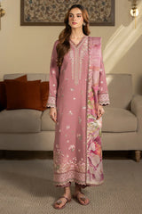 WINTER-3PC DHANAK EMBROIDERED SHIRT WITH WOOL PRINTED SHAWL AND TROUSER-5023