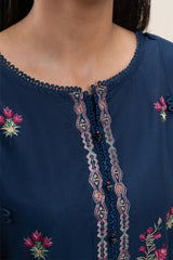 WINTER-3PC DHANAK EMBROIDERED SHIRT WITH COURTRAI WOOL PRINTED SHAWL AND TROUSER -4310