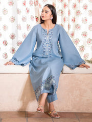 WINTER-2PC DHANAK EMBROIDERED SHIRT WITH DHANAK TROUSER-102