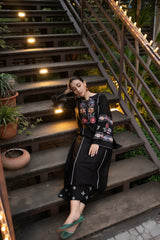 WINTER-2PC DHANAK EMBROIDERED SHIRT WITH DHANAK EMB TROUSER-3327