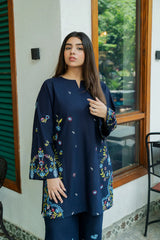 WINTER-2PC DHANAK EMBROIDERED SHIRT WITH DHANAK EMBROIDRED TROUSER-136