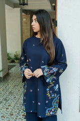 WINTER-2PC DHANAK EMBROIDERED SHIRT WITH DHANAK EMBROIDRED TROUSER-136