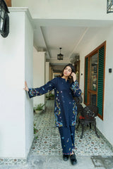 WINTER-2PC DHANAK EMBROIDERED SHIRT WITH DHANAK EMBROIDRED TROUSER-136