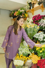 WINTER-2PIECE DHANAK EMBROIDERED SHIRT WITH DHANAK EMB TROUSER-15058