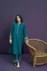 WINTER-2PC DHANAK EMBROIDRED SHIRT WITH AND EMBROIDRED TROUSER-ADR-113