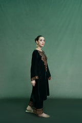 WINTER- 2PC Velvet Heavy Embroidered Shirt With Velvet Heavy Embroidered Trouser -D20