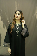 WINTER-2PC DHANAK EMBROIDRED SHIRT WITH AND EMBROIDRED TROUSER-3318