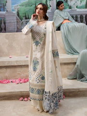 WINTER-3PC DHANAK LASER CUT EMB SHIRT WITH DHANAK LASERCUT EMB DUPATTA & TROUSER--4103