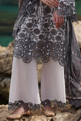 SUMMER-3PC LAWN EMBROIDERED SHIRT WITH CHIFFON PRINT DUPATTA AND EMB TROUSER-3710