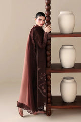 WINTER-3PC DHANAK EMBROIDERED SHIRT WITH WOOL PRINT EMBROIDERED SHAWL AND TROUSER -5176