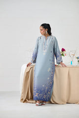 WINTER-3PC-SHAMOZE SILK PRINTED SHIRT SILK PRINTED DUPATTA AND SILK TROUSER-9009