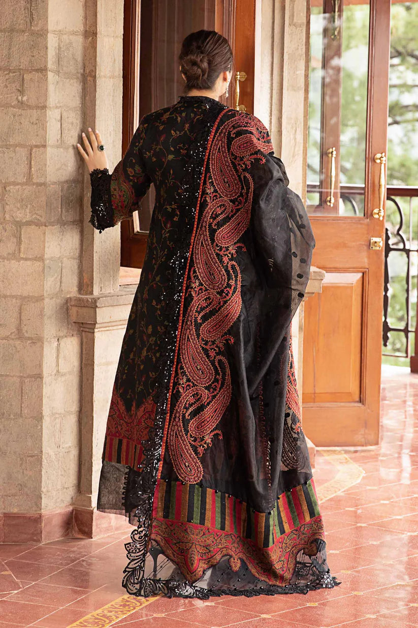 SUMMER-3PC LAWN PRINTED EMB SHIRT WITH CHIFFON PRINT DUPATTA AND PRINT TROUSER-2528