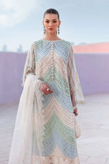SUMMER-3PC LAWN MULTIPLE SHADES CHIKAN EMBROIDERED SHIRT WITH SELF JACQUARD EMBROIDERED DUPATTA AND EMB TROUSER-4836