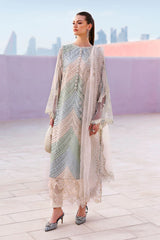SUMMER-3PC LAWN MULTIPLE SHADES CHIKAN EMBROIDERED SHIRT WITH SELF JACQUARD EMBROIDERED DUPATTA AND EMB TROUSER-4836