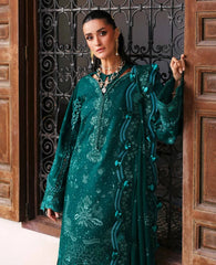 WINTER-3PC DHANAK EMBROIDERED SHIRT WITH DHANAK EMBROIDERED SHAWL AND TROUSER-5234