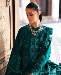 WINTER-3PC DHANAK EMBROIDERED SHIRT WITH DHANAK EMBROIDERED SHAWL AND TROUSER-5234