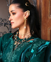 WINTER-3PC DHANAK EMBROIDERED SHIRT WITH DHANAK EMBROIDERED SHAWL AND TROUSER-5234