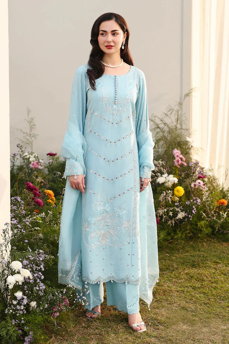 SUMMER- 3PC LAWN EMBROIDERED SHIRT WITH ORGANZA EMBROIDERED DUPATTA AND TROUSER-4807