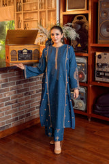 WINTER-2PC DHANAK EMBROIDERED SHIRT AND EMBROIDRED SLEEVES-133