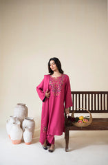 WINTER-3PC DHANAK EMBROIDERED SHIRT WITH DHANAK EMBROIDERED SHAWL AND TROUSER-4420