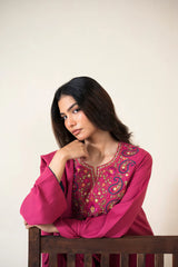 WINTER-3PC DHANAK EMBROIDERED SHIRT WITH DHANAK EMBROIDERED SHAWL AND TROUSER-4420