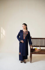 WINTER-3PC DHANAK EMBROIDERED SHIRT WITH DHANAK EMBROIDERED SHAWL AND TROUSER-5048