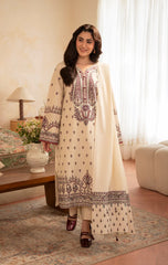 WINTER-3PC DHANAK EMBROIDERED SHIRT WITH DHANAK EMBROIDERED SHAWL AND EMB TROUSER-5153