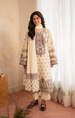 WINTER-3PC DHANAK EMBROIDERED SHIRT WITH DHANAK EMBROIDERED SHAWL AND EMB TROUSER-5153