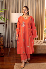 WINTER-2PC DHANAK EMBROIDERED SHIRT AND EMBROIDRED SLEEVES-130