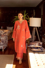 WINTER-2PC DHANAK EMBROIDERED SHIRT AND EMBROIDRED SLEEVES-130