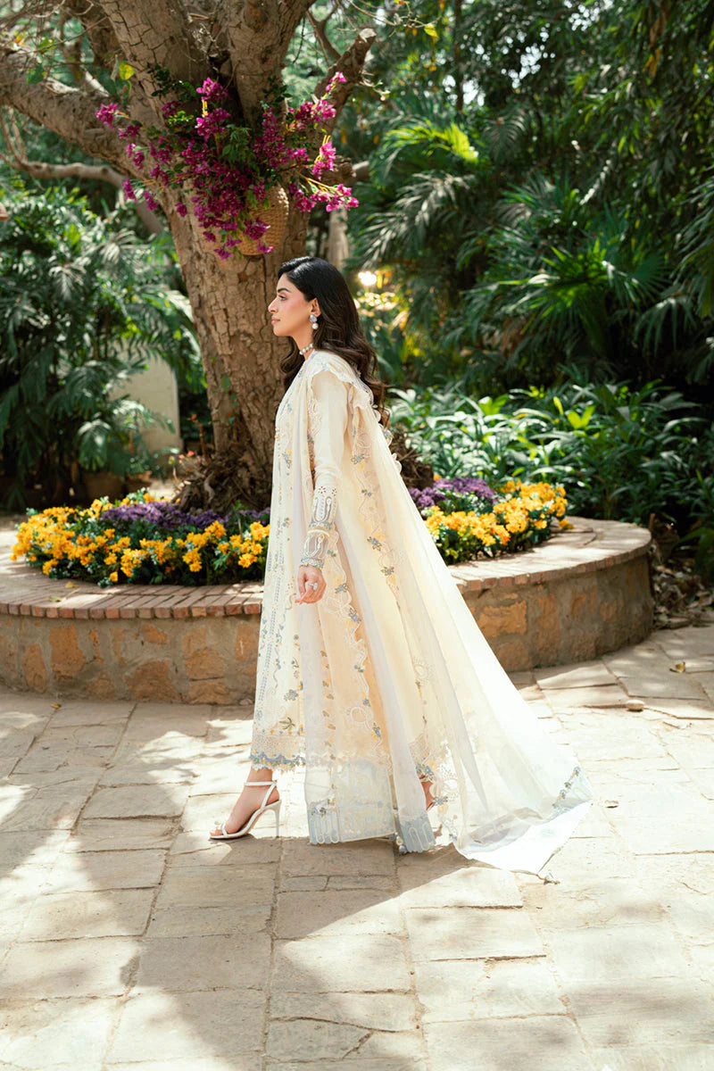 SUMMER- 3PC LAWN EMBROIDERED SHIRT WITH NET EMBROIDERED DUPATTA AND TROUSER -3801