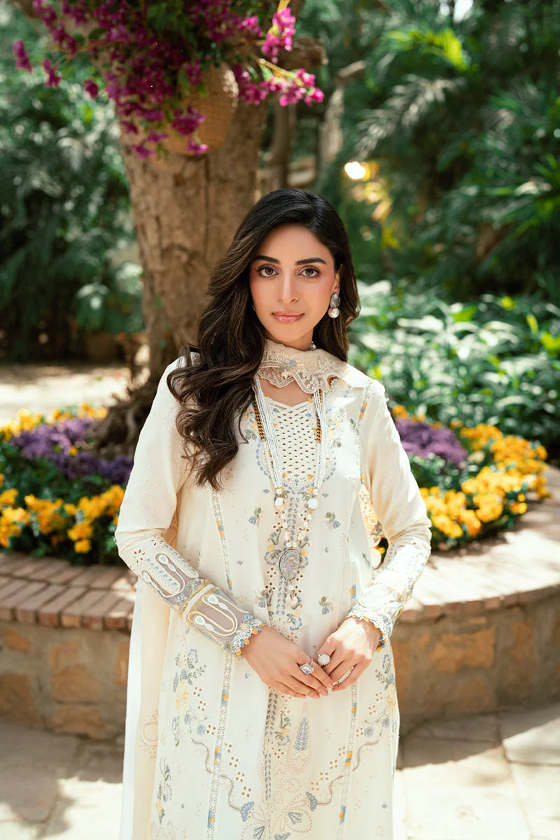 SUMMER- 3PC LAWN EMBROIDERED SHIRT WITH NET EMBROIDERED DUPATTA AND TROUSER -3801