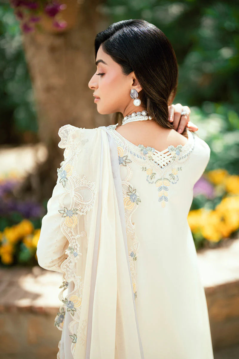 SUMMER- 3PC LAWN EMBROIDERED SHIRT WITH NET EMBROIDERED DUPATTA AND TROUSER -3801