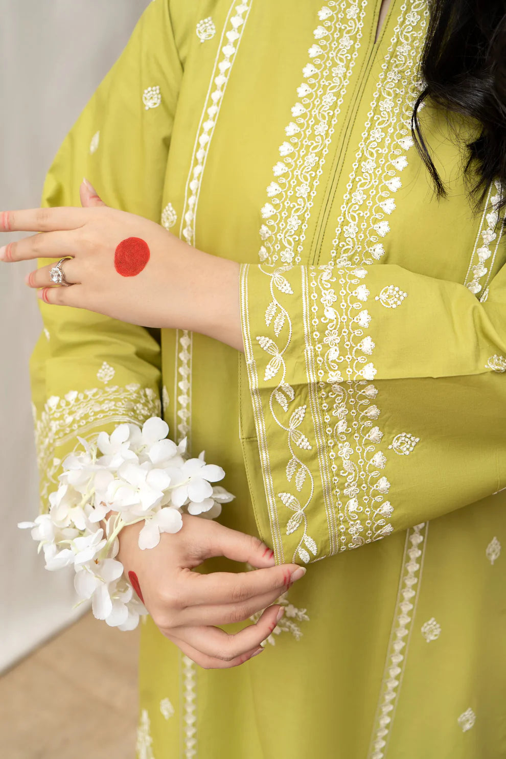 WINTER-3PC DHANAK EMBROIDERED SHIRT WITH COUTURE WOOL PRINT SHAWL AND EMB TROUSER-4013