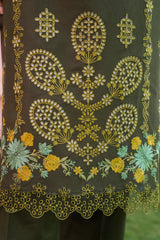 SUMMER- 3PC LAWN EMBROIDERED SHIRT WITH CHIFFON PRINTED DUPATTA AND TROUSER -M12