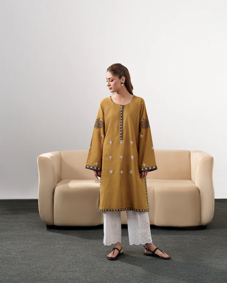 WINTER-3PC DHANAK EMBROIDERED SHIRT WITH DHANAK SHAWL AND EMB TROUSER-4335