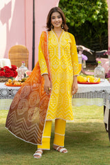 SUMMER- 3PC LAWN EMBROIDERED SHIRT WITH CHIFFON PRINTED DUPATTA AND TROUSER -M14