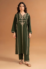 SUMMER-2PC LAWN EMBROIDRED SHIRT WITH LAWN EMBROIDRED TROUSR-3463