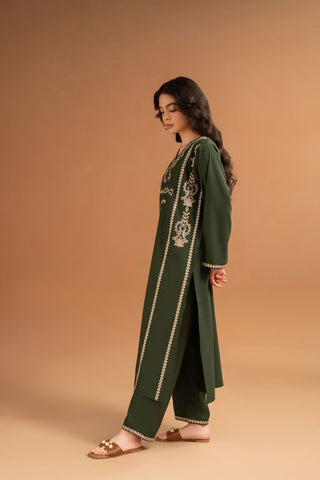 SUMMER-2PC LAWN EMBROIDRED SHIRT WITH LAWN EMBROIDRED TROUSR-3463
