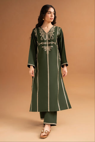 SUMMER-2PC LAWN EMBROIDRED SHIRT WITH LAWN EMBROIDRED TROUSR-3463