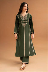 SUMMER-2PC LAWN EMBROIDRED SHIRT WITH LAWN EMBROIDRED TROUSR-3463