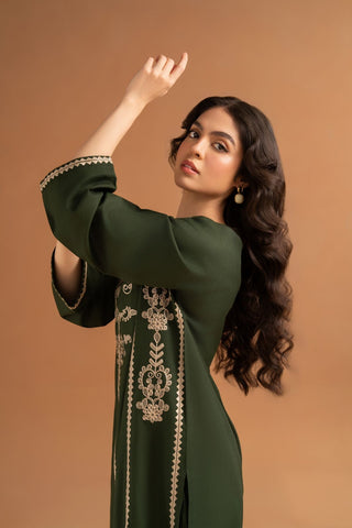 SUMMER-2PC LAWN EMBROIDRED SHIRT WITH LAWN EMBROIDRED TROUSR-3463