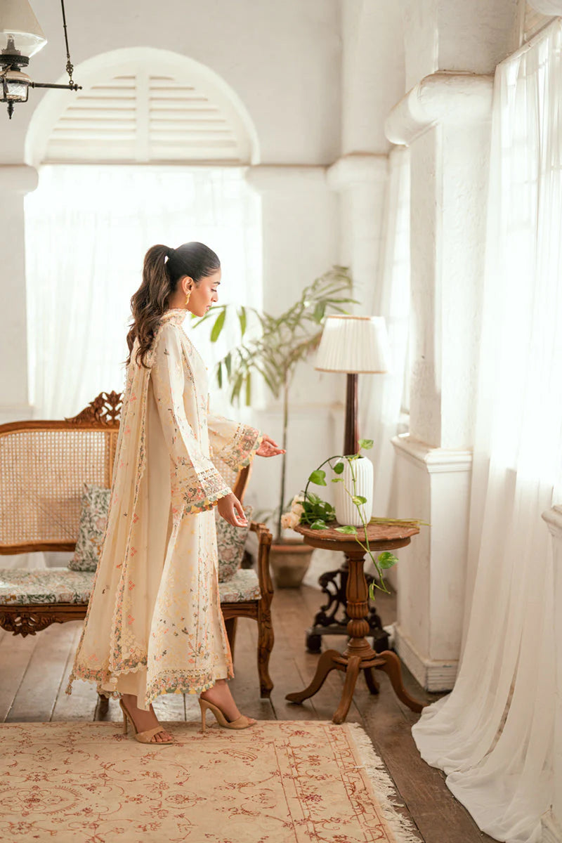 SUMMER- 3PC LAWN EMBROIDERED SHIRT WITH ORGANZA EMBROIDERED DUPATTA AND TROUSER -3804