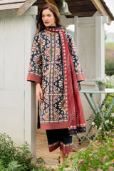 WINTER-3PC KHADDAR PRINTED SHIRT WITH KHADDAR PRINTED DUPATTA AND PRINTED TROUSER-2627