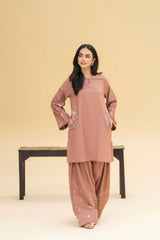 WINTER-2PC DHANAK EMBROIDERED SHIRT WITH EMBROIDERED TROUSER-15051