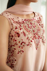 WINTER-3PC-RAW SILK HAND EMBELLISHED SHIRT EMBROIDERED SOFT SILK DUPATTA AND RAW SILK TROUSER-5142 (Copy)