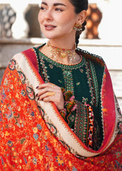 WINTER-3PC DHANAK EMBROIDERED SHIRT WITH COUTRAI PRINTED SHAWL AND TROUSER-5212