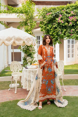 WINTER-3PC KARANDI EMBROIDERED SHIRT WITH KARANDI EMBROIDERED SHAWL AND TROUSER-5290