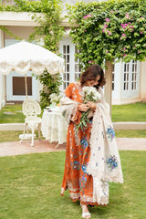 WINTER-3PC KARANDI EMBROIDERED SHIRT WITH KARANDI EMBROIDERED SHAWL AND TROUSER-5290