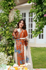 WINTER-3PC KARANDI EMBROIDERED SHIRT WITH KARANDI EMBROIDERED SHAWL AND TROUSER-5290